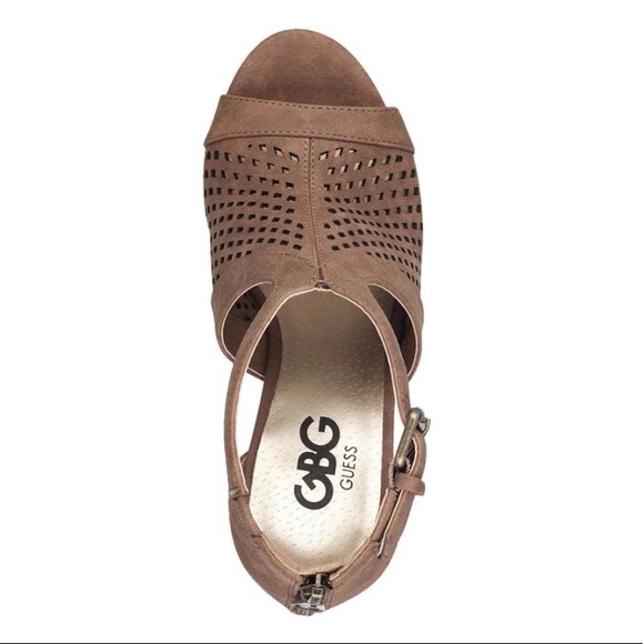 GBG Los Angeles Womens Shelli Zipper Platform Heels Brown 10 Medium - Picture 2 of 6